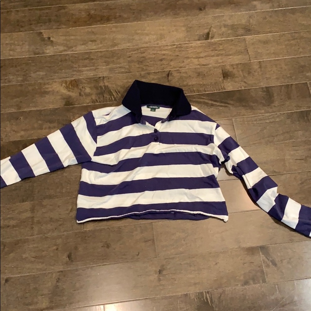 Long sleeve cropped polo